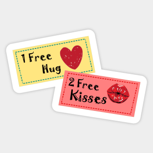 1 Free Hug , 2 Free Kisses Sticker